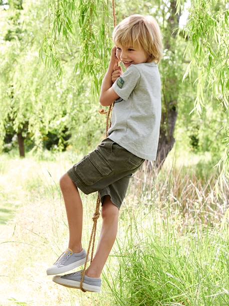 Short garçon battle facile à enfiler beige+kaki+marine 10 - vertbaudet enfant 