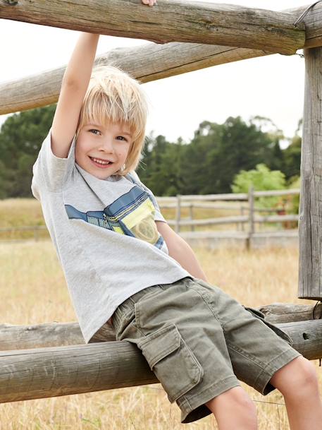 Short garçon battle facile à enfiler beige+kaki+marine 12 - vertbaudet enfant 