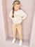 Pantalon Mom et sa ceinture en gaze de coton fille moutarde+pêche+rose 1 - vertbaudet enfant 
