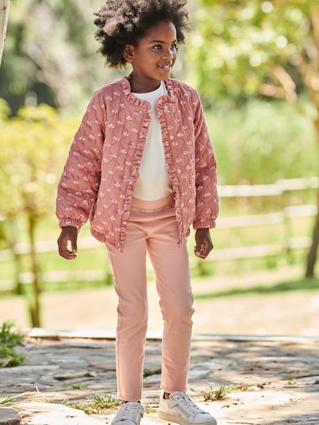 Tregging couleur fille abricot poudré+jaune pâle+mauve 2 - vertbaudet enfant 