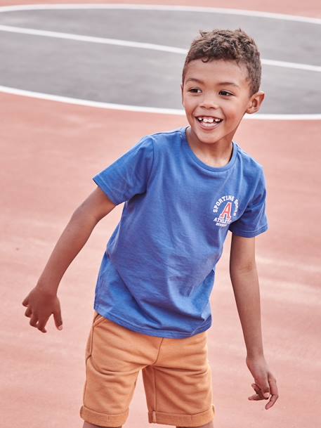 T-shirt team sport Basics garçon bleu roi+gris chiné 1 - vertbaudet enfant 