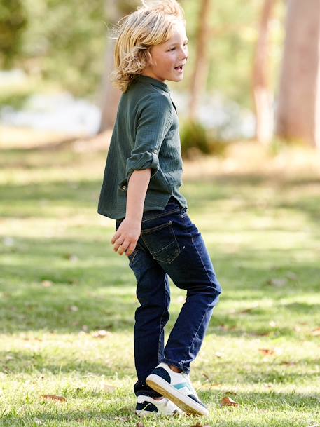 Jean garçon droit morphologique FIN DENIM BRUT+STONE 7 - vertbaudet enfant 