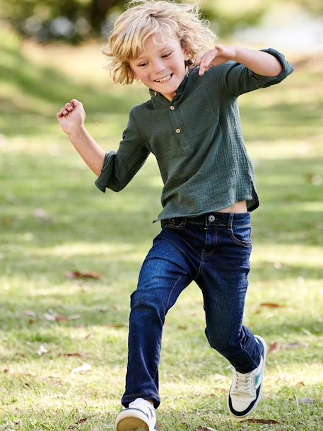 Jean garçon droit morphologique FIN DENIM BRUT+STONE 2 - vertbaudet enfant 