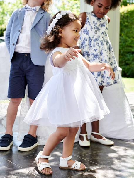 Robe de cérémonie bébé avec tulle blanc 3 - vertbaudet enfant 