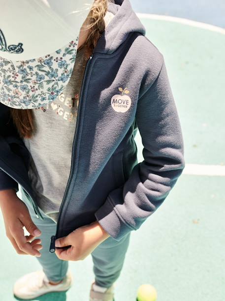 Fille-Pull, gilet, sweat-Sweat-Sweat à capuche zippé sport Basics fille.