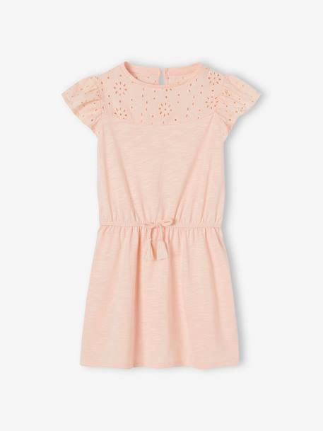 Robe fille détails en broderie anglaise blush foncé+mauve+rose pâle+vert d'eau 8 - vertbaudet enfant 