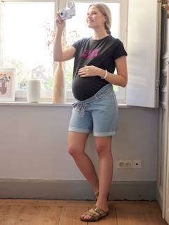 Vêtements de grossesse-Short-Short-bermuda en jean de grossesse