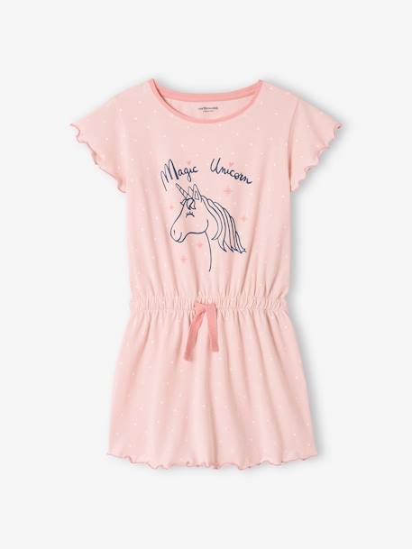 Chemise de nuit fille licorne rose pâle 1 - vertbaudet enfant 