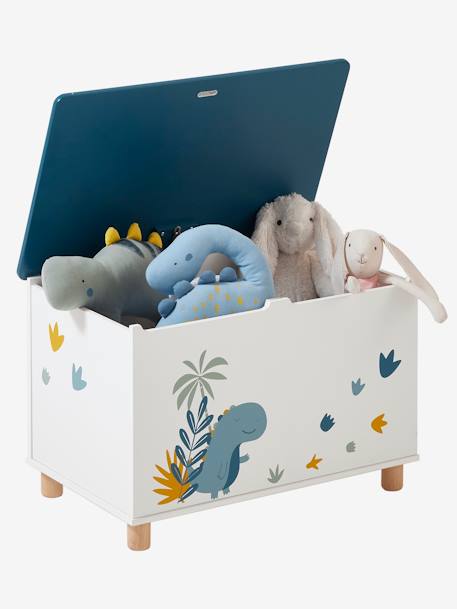 Coffre à jouets Dinosaure blanc imprimé 2 - vertbaudet enfant 