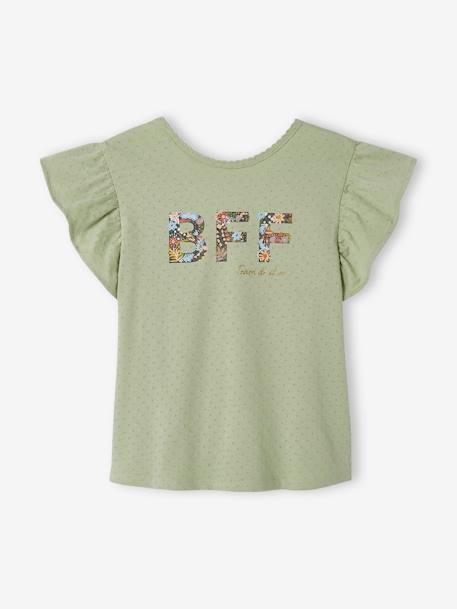 T-shirt fantaisie manches volantées fille encre+vert sauge 6 - vertbaudet enfant 