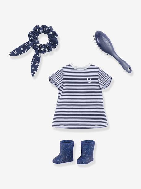 Coffret Robe rayée & accessoires - COROLLE rayé bleu 1 - vertbaudet enfant 