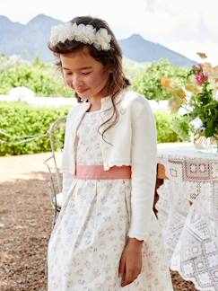 -Gilet fille boléro maille pointelle cérémonie