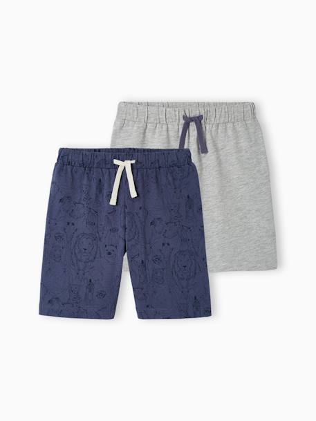 Lot de 2 shorts de pyjama garçon marine 1 - vertbaudet enfant 