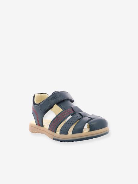 Sandales cuir garçon Platinium marine 3 - vertbaudet enfant 