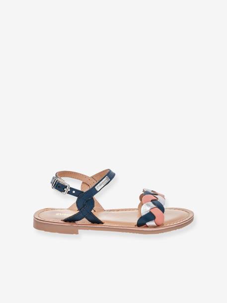 Sandales cuir enfant Bonbon PAR M. BELARBI bleu imprimé 1 - vertbaudet enfant 