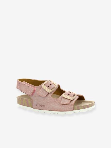 Sandales cuir enfant Sunyva KICKERS® cuivre irisé+marine 3 - vertbaudet enfant 