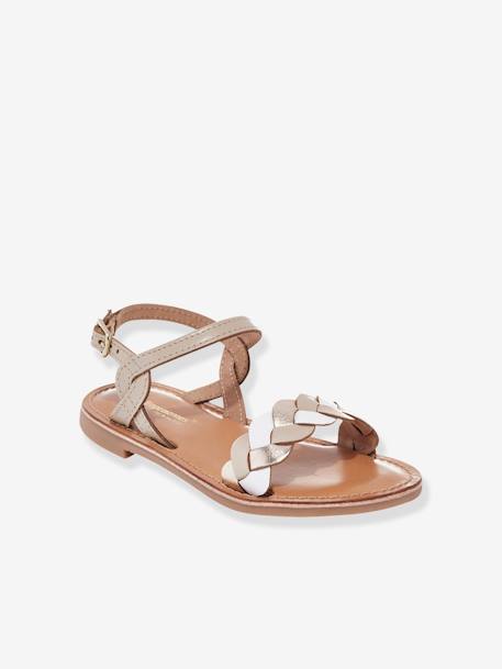 Sandales cuir enfant Bonbon PAR M. BELARBI beige imprimé 3 - vertbaudet enfant 