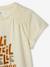 Tee-shirt à message irisé fille épaules smockées écru 4 - vertbaudet enfant 