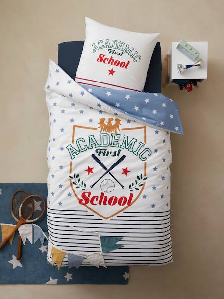 Parure housse de couette + taie d'oreiller enfant Academic écru 3 - vertbaudet enfant 