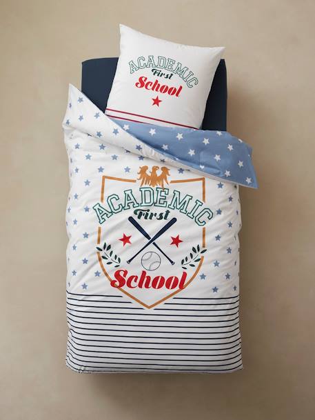Parure housse de couette + taie d'oreiller enfant Academic écru 4 - vertbaudet enfant 