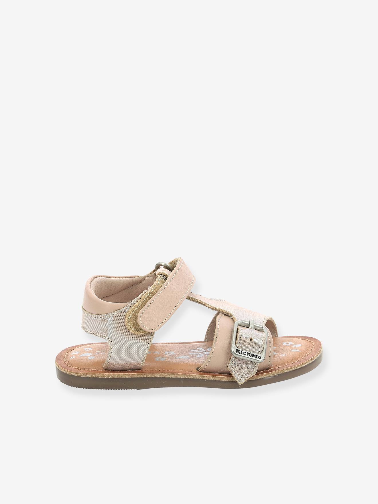 Sandales Kickers Orange Cuir Pour Enfant - Taille 21 EU - Mixte Garçon/fille - Occasion Très Bon état