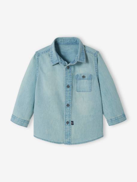 Chemise en jean bébé garçon personnalisable denim bleached 7 - vertbaudet enfant 