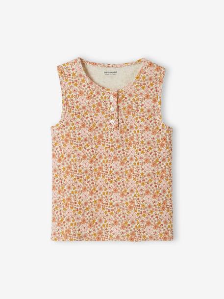 Débardeur à fleurs maille côtelée fille multicolore 2 - vertbaudet enfant 