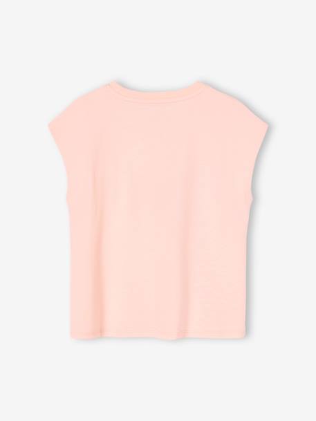 T-shirt motif été fille manches épaules écru+rose bonbon 7 - vertbaudet enfant 