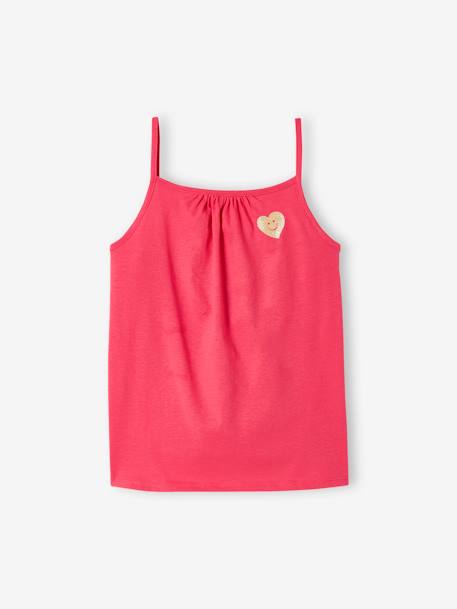 Lot de 3 débardeurs fille à fines bretelles écru+framboise+vert sauge 10 - vertbaudet enfant 