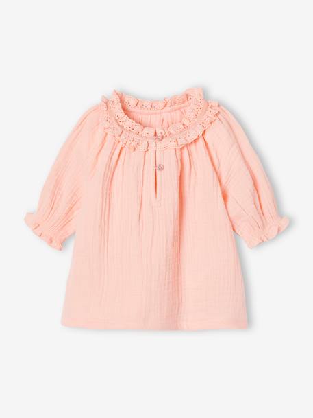 Blouse bébé en gaze de coton corail 1 - vertbaudet enfant 