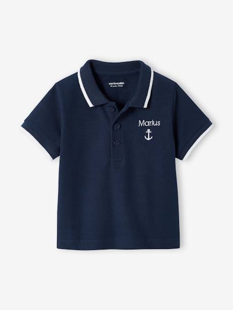 Polo bébé personnalisable marine 5 - vertbaudet enfant 