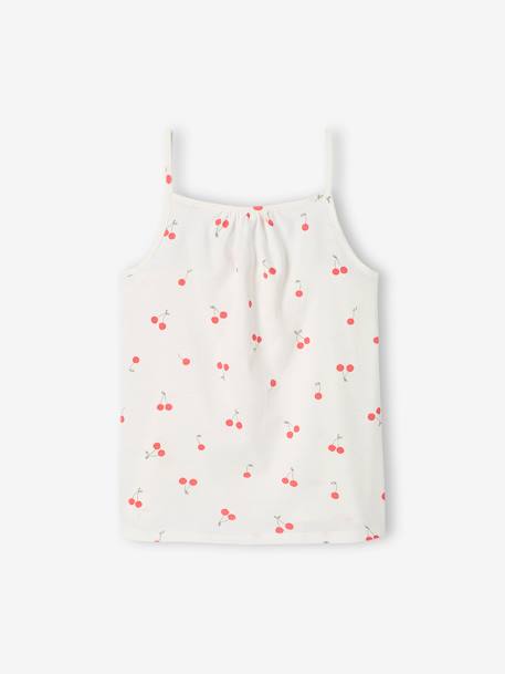 Lot de 3 débardeurs fille à fines bretelles écru+framboise+vert sauge 11 - vertbaudet enfant 