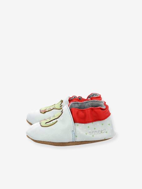 Chaussons cuir souple bébé Relax Croco ROBEEZ© bleu ciel 4 - vertbaudet enfant 