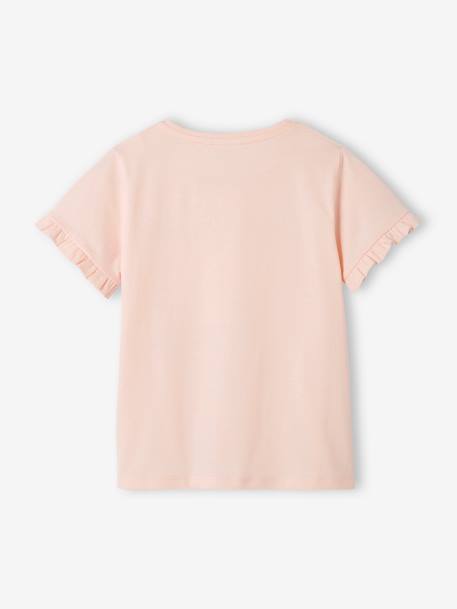 T-shirt fille manches courtes volantées Disney® Fée Clochette ROSE CLAIR UNI 2 - vertbaudet enfant 