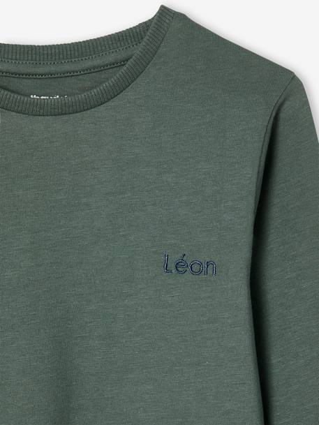 T-shirt garçon unis manches longues personnalisable anthracite+Bleu+jaune+marine+vert+vert sapin 28 - vertbaudet enfant 