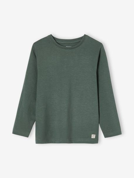 T-shirt garçon unis manches longues personnalisable anthracite+Bleu+jaune+marine+vert+vert sapin 24 - vertbaudet enfant 