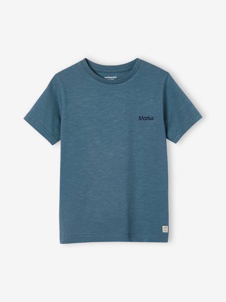 T-shirt Basics personnalisable garçon manches courtes blanc+BLEU+bordeaux+mandarine+marine+sauge+turquoise 5 - vertbaudet enfant 