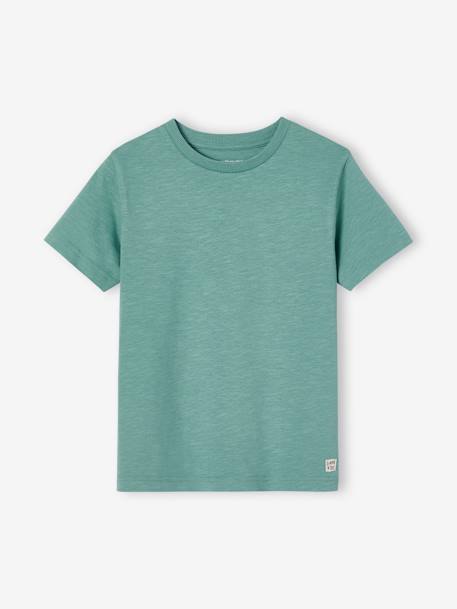 T-shirt Basics personnalisable garçon manches courtes blanc+BLEU+bordeaux+mandarine+marine+sauge+turquoise 30 - vertbaudet enfant 