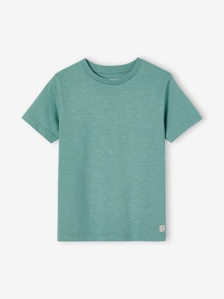 T-shirt garçon personnalisable manches courtes aubergine+blanc+BLEU+jaune pâle+mangue+sauge 32 - vertbaudet enfant 