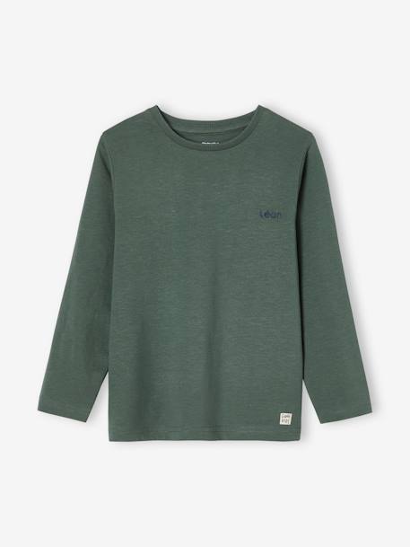 T-shirt garçon unis manches longues personnalisable anthracite+Bleu+jaune+marine+vert+vert sapin 25 - vertbaudet enfant 