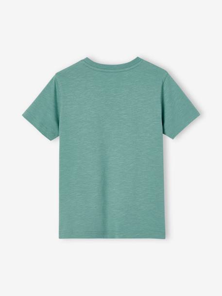 T-shirt garçon personnalisable manches courtes aubergine+blanc+BLEU+jaune pâle+mangue+sauge 34 - vertbaudet enfant 