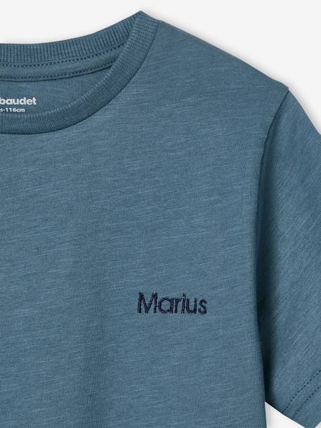 T-shirt garçon personnalisable manches courtes aubergine+blanc+BLEU+jaune pâle+mangue+sauge 14 - vertbaudet enfant 