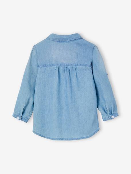 Chemise en jean délavé bébé fille personnalisable denim bleached 3 - vertbaudet enfant 