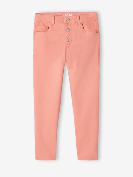 Pantalon fille mom MorphologiK fin écru+encre+pêche+rose poudré 12 - vertbaudet enfant 