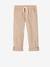 Pantalon garçon retroussable en pantacourt léger aspect lin tissé beige chiné+bleu clair 1 - vertbaudet enfant 