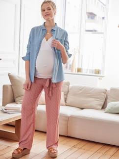 Vêtements de grossesse-Pantalon-Pantalon large imprimé fluide de grossesse