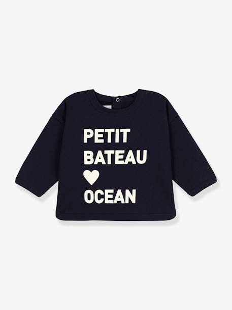 Sweatshirt en coton bio PETIT BATEAU bleu 1 - vertbaudet enfant 