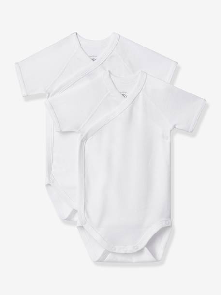 Lot de 2 bodies naissance manches courtes PETIT BATEAU blanc 1 - vertbaudet enfant 