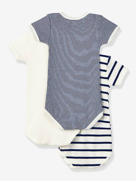 Lot de 3 bodies manches courtes en coton bio PETIT BATEAU blanc 2 - vertbaudet enfant 