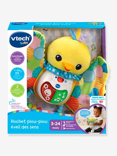 Hochet Piou Piou éveil des sens - jaune 2 - vertbaudet enfant 